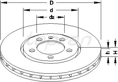 Bromsskiva Ventilerad, Framaxel, Fram Topran 103 586 TOPRAN Bromsskiva Ventilerad, Framaxel, Fram Topran 103 586 TOPRAN