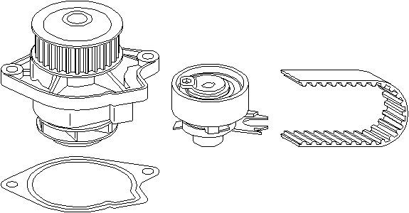 Kamremskit med vattenpump Topran 112 966 TOPRAN