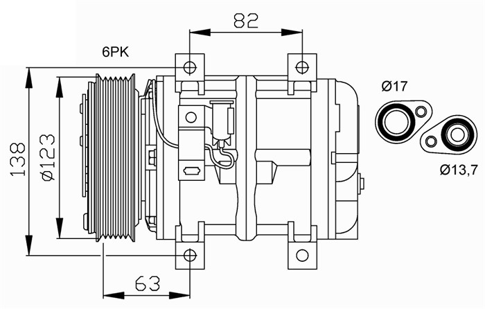 Kompressor, klimatanläggning Nrf premium 32112G NRF premium