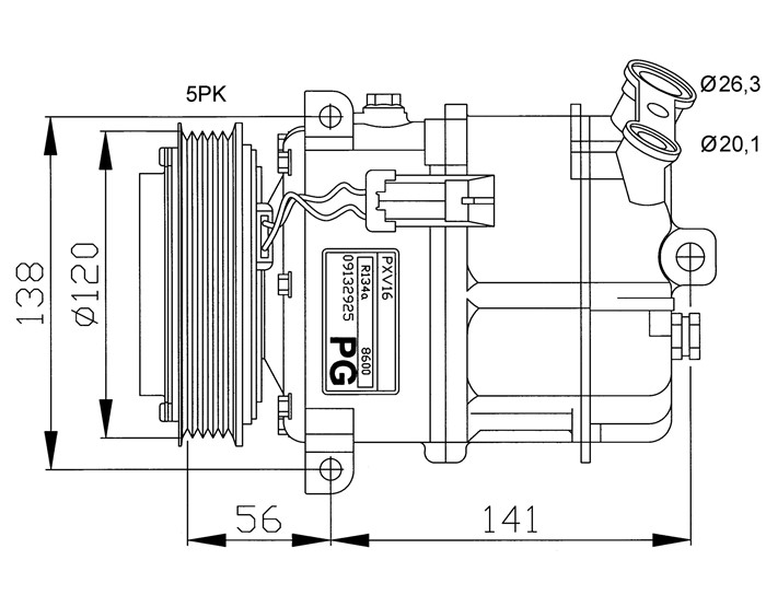 Kompressor, klimatanläggning Nrf premium 32117G NRF premium