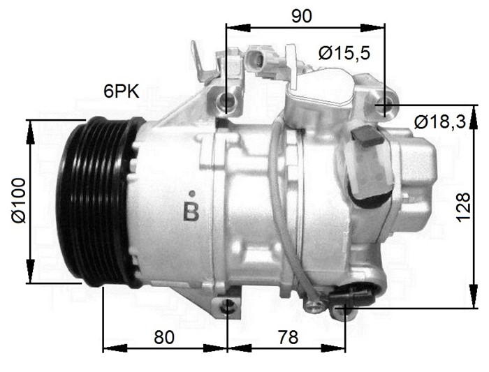Kompressor, klimatanläggning Nrf premium 32736G NRF premium