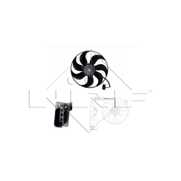 Fläkt, kylare 12V, Vänster Nrf 47204 NRF