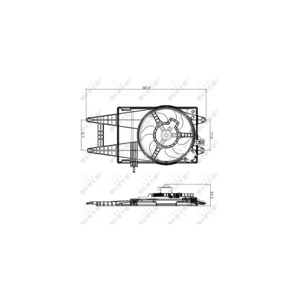 Fläkt, kylare 12V Nrf 47243 NRF