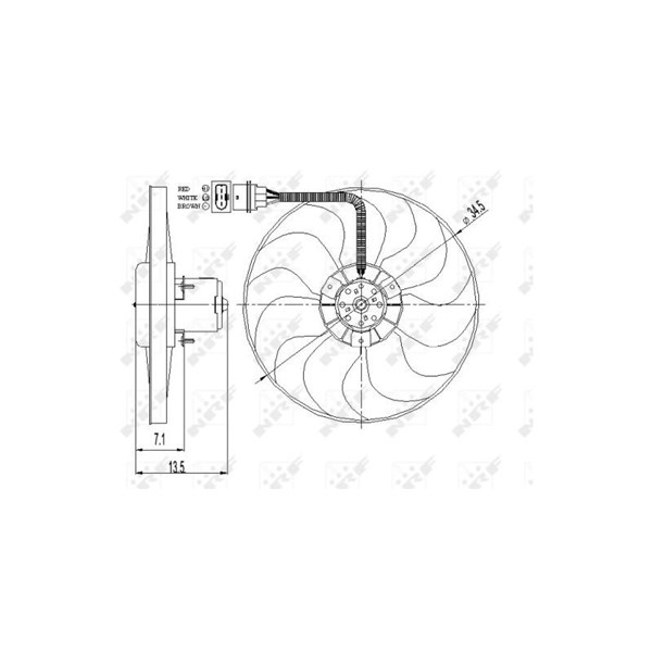 Fläkt, kylare 12V, Tvåsidig, Vänster, Höger Nrf 47397 NRF Fläkt, kylare 12V, Tvåsidig, Vänster, Höger Nrf 47397 NRF
