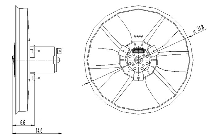 Fläkt, kylare 12V Nrf 47402 NRF