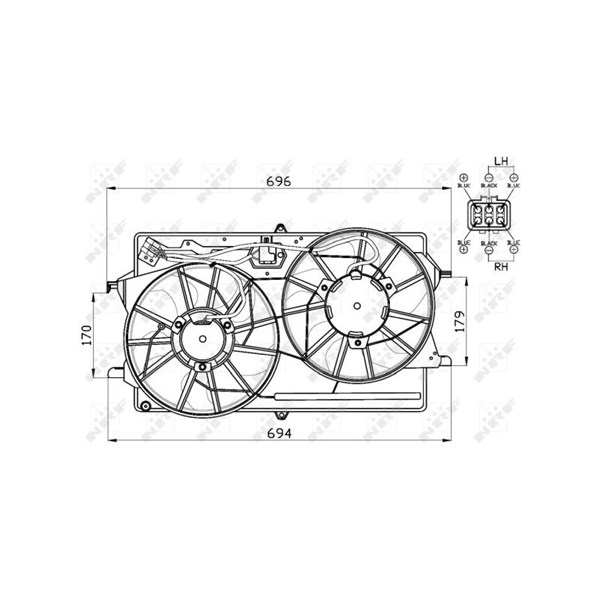 Fläkt, kylare 12V Nrf 47453 NRF