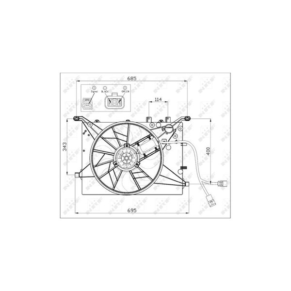 Fläkt, kylare 12V Nrf 47460 NRF