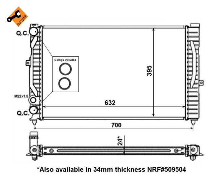 Kylare, motorkylning Nrf 56127 NRF