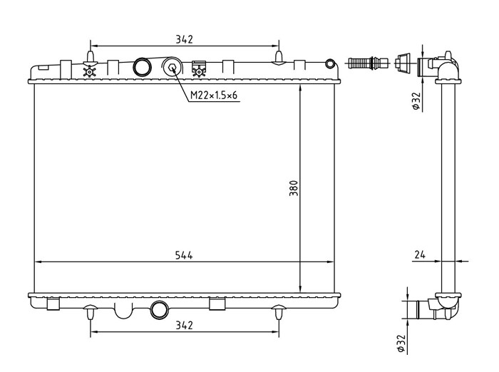 Kylare, motorkylning Nrf 58226A NRF
