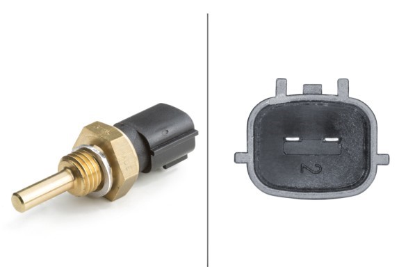 Sensor, oljetemperatur, Fram, Nedre Hella 6PT 009 107-531 HELLA