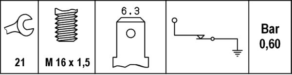 Varningsswitch, oljetryck Hella 6ZF 007 393-001 HELLA