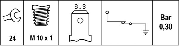 Varningsswitch, oljetryck Hella 6ZL 003 259-011 HELLA
