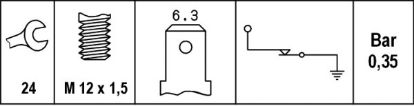 Varningsswitch, oljetryck Hella 6ZL 003 259-121 HELLA