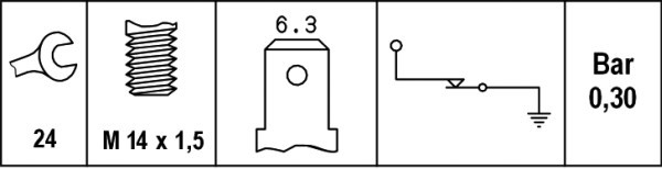 Varningsswitch, oljetryck Hella 6ZL 003 259-171 HELLA