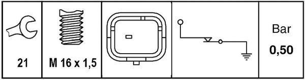 Varningsswitch, oljetryck Hella 6ZL 009 600-041 HELLA