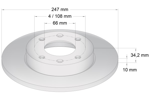 Bromsskiva Solid, Framaxel, Bakaxel Topran 720 239 TOPRAN