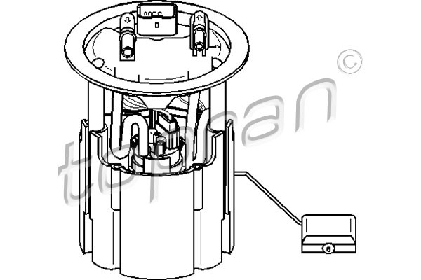 Bränslepump, I bränslebehållaren Topran 721 480 TOPRAN Bränslepump, I bränslebehållaren Topran 721 480 TOPRAN