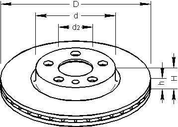 Bromsskiva Ventilerad, Framaxel Topran 722 449 TOPRAN