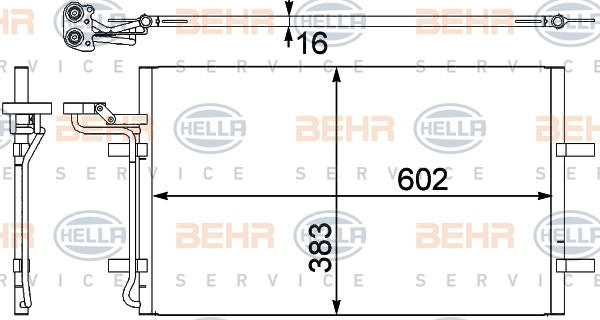 Kondensor, klimatanläggning Hella 8FC 351 302-571 HELLA