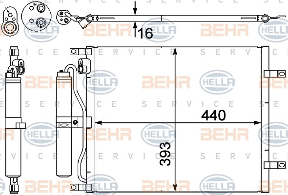 Kondensor, klimatanläggning Hella 8FC 351 303-231 HELLA