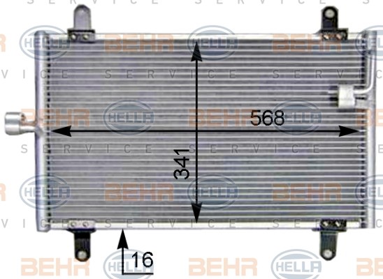 Kondensor, klimatanläggning Hella 8FC 351 305-211 HELLA