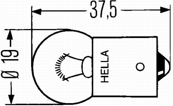 Glödlampa HELLA HEAVY DUTY R10W BA15s, Fram, Bak HELLA
