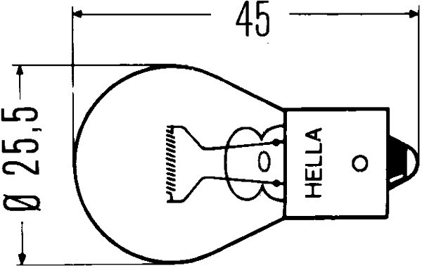Glödlampa HELLA HEAVY DUTY P21W BA15s, Bak, Fram, Fram eller bak, HELLA