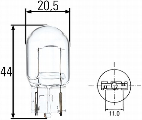 Glödlampa HELLA STANDARD W21W W3x16d, Bak, Fram, Fram eller bak,  HELLA