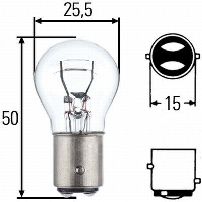 Glödlampa HELLA STANDARD P21/5W BAY15d, Bak, Fram, Fram eller bak HELLA