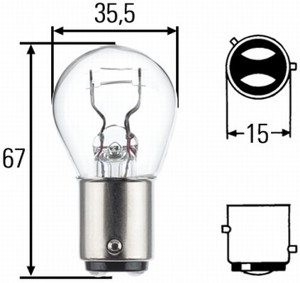 Glödlampa HELLA STANDARD P21/4W BAZ15d 12V Hella 8GD 004 772-121 HELLA