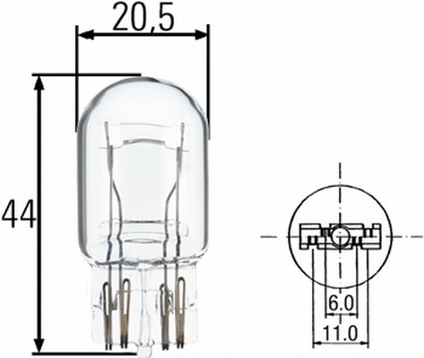 Glödlampa HELLA STANDARD W21/5W W3x16q HELLA