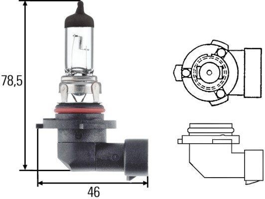 Halogenlampa HELLA STANDARD Hb4 P22d, Fram HELLA