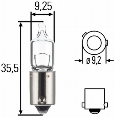 Glödlampa HELLA STANDARD H6W BA9s, Bak, Fram eller bak, Sidoinsta HELLA