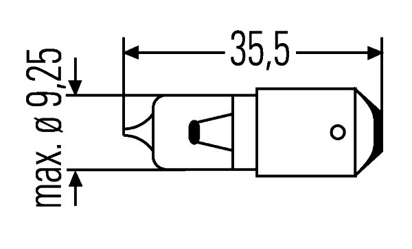 Glödlampa HELLA STANDARD H6W BA9s, Bak, Fram eller bak, Sidoinsta HELLA
