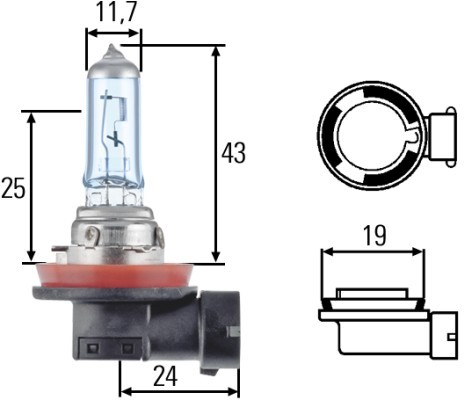 Xenonlampa HELLA STANDARD H8 PGJ19-1 HELLA