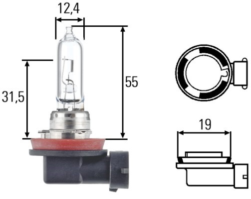 Halogenlampa HELLA STANDARD H9 PGJ19-5 12V Hella 8GH 008 357-001 HELLA