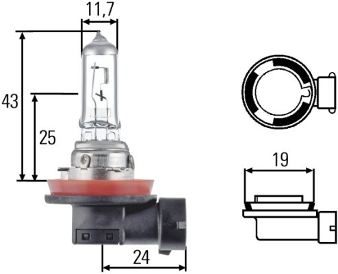 Halogenlampa HELLA STANDARD H11 PGJ19-2 HELLA