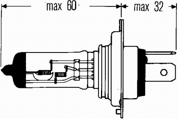 Halogenlampa  HELLA STANDARD H4 P 43 t-38 Hella 8GJ 002 525-131 HELLA