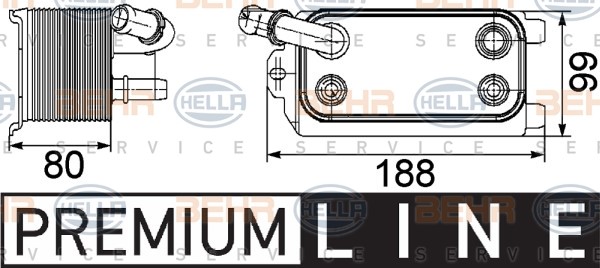 Oljekylare, automatisk transmission Hella 8MO 376 747-161 HELLA