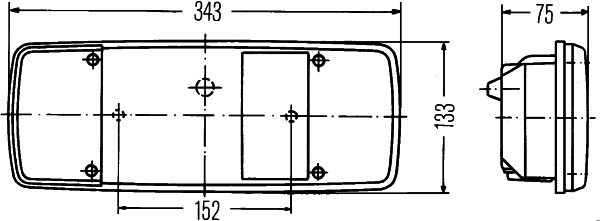 Lyktglas, kombinationsbakljus, Höger, Vänster Hella 9EL 122 689-0 HELLA