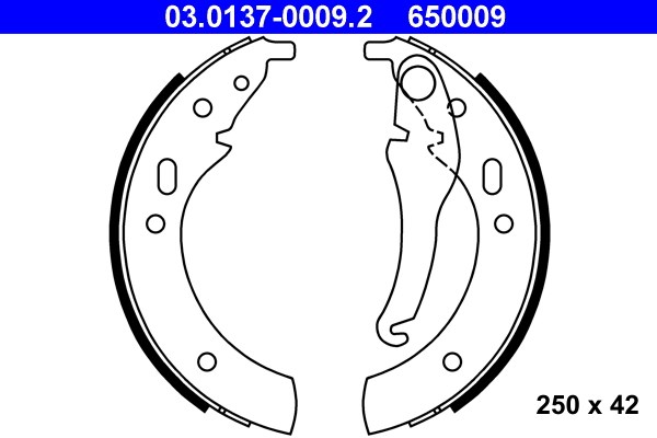 Bromsbackar, sats, Bakaxel Ate 03.0137-0009.2 ATE