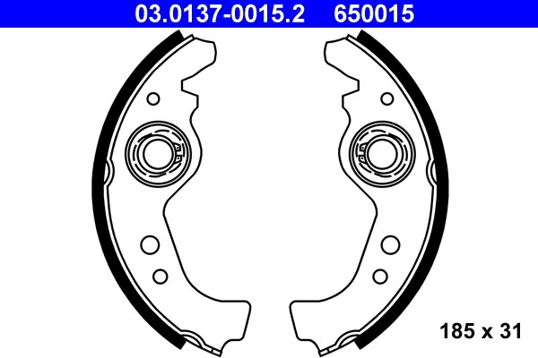 Bromsbackar, sats, Bakaxel, Framaxel Ate 03.0137-0015.2 ATE