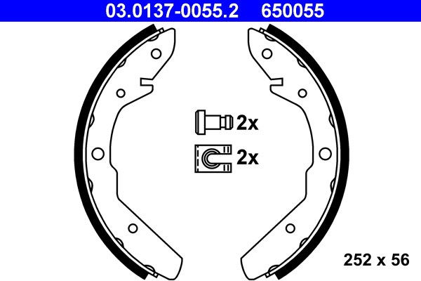 Bromsbackar, sats, Bakaxel Ate 03.0137-0055.2 ATE