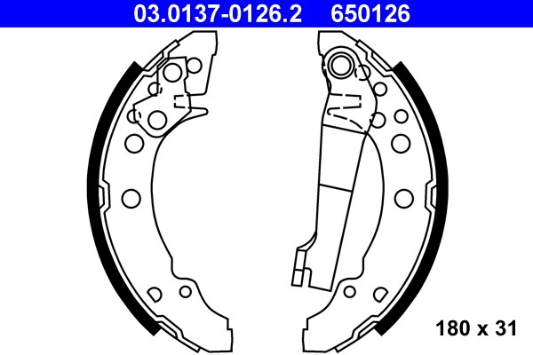 Bromsbackar, sats, Bakaxel Ate 03.0137-0126.2 ATE