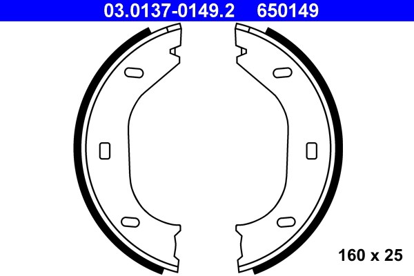 Bromsbackar, sats, parkeringsbroms, Bakaxel Ate 03.0137-0149.2 ATE