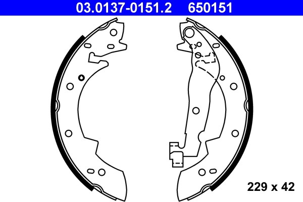 Bromsbackar, sats, Bakaxel Ate 03.0137-0151.2 ATE