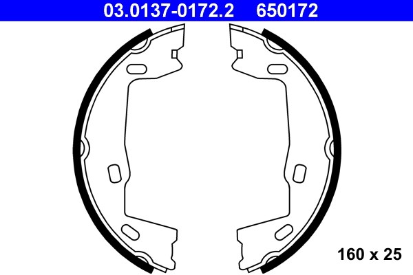 Bromsbackar, sats, parkeringsbroms, Bakaxel ATE