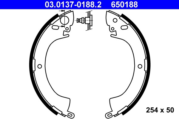 Bromsbackar, sats, Bakaxel Ate 03.0137-0188.2 ATE
