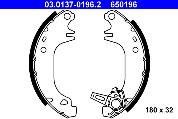 Bromsbackar, sats, Bakaxel Ate 03.0137-0196.2 ATE