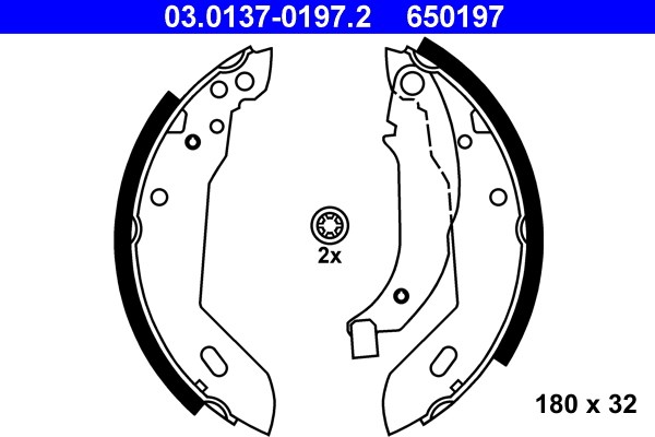 Bromsbackar, sats, Bakaxel Ate 03.0137-0197.2 ATE